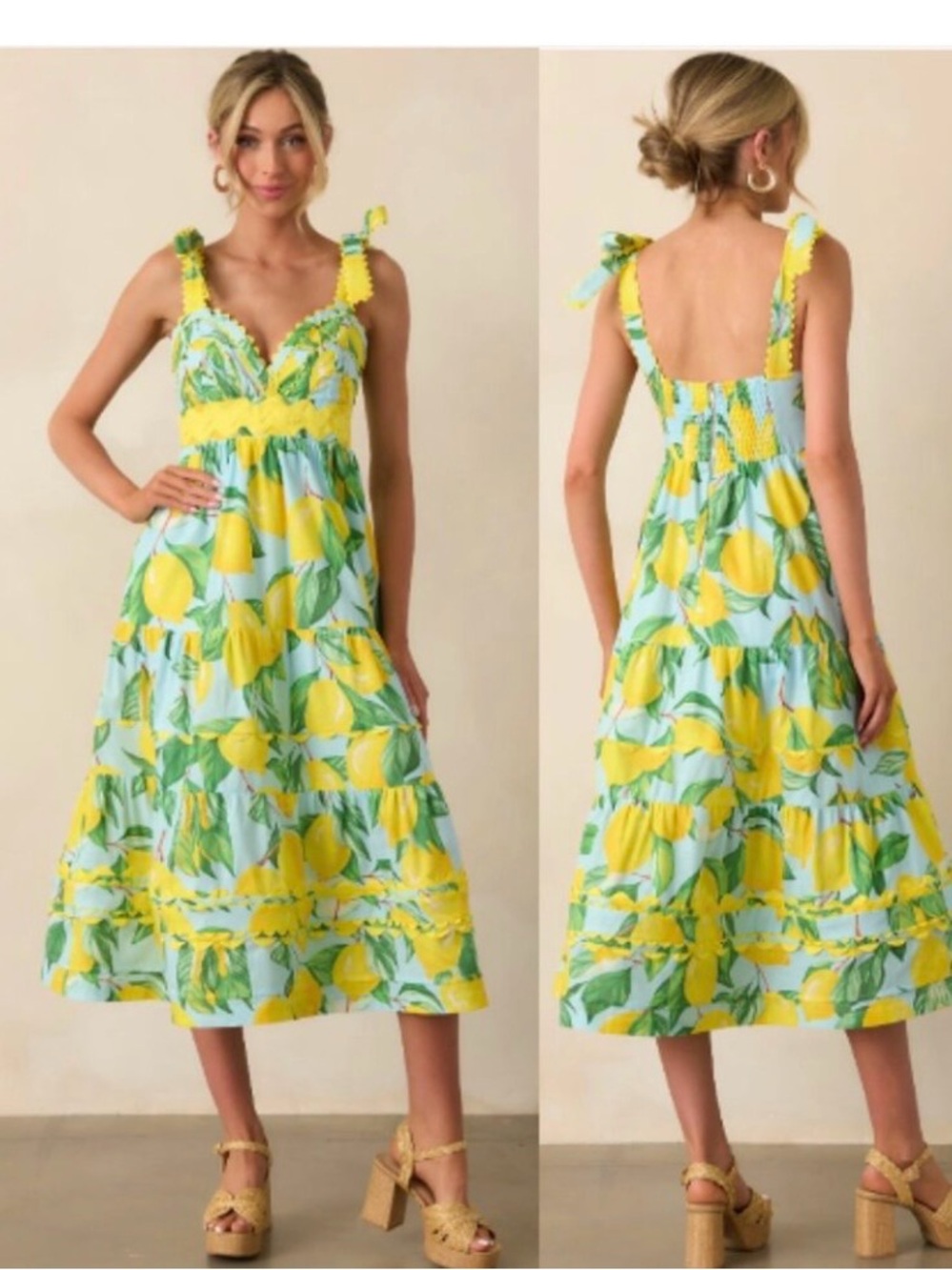 ‼️‼️Sold Prosperina Dress. NEW with Tags . Caterina Blue Lemon Print . Medium
